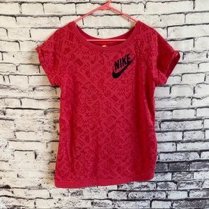 NIKE Red Doodle Print S/S Sweatshirt Air Max